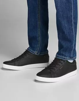 Jack & Jones – Черные кроссовки из искусственной кожи