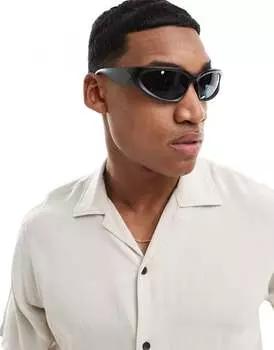 Jack & Jones – черные спортивные солнцезащитные очки в матовой оправе