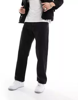 Jack & Jones – черные жесткие джинсы свободного кроя