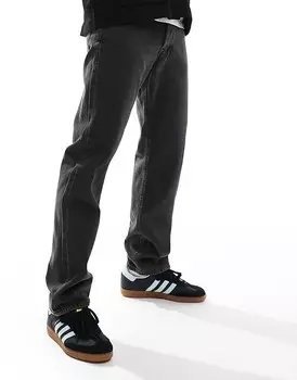 Jack & Jones – Chris – черные потертые джинсы прямого кроя