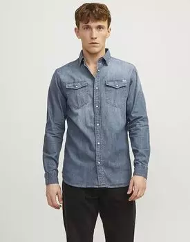 Jack & Jones – Джинсовая рубашка темно-синего цвета