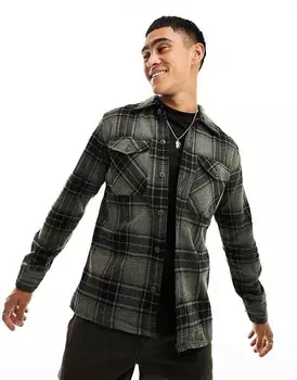 Jack & Jones Essentials – Серая куртка-рубашка с начесом