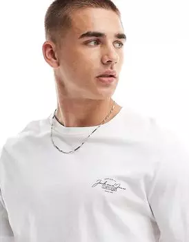 Jack & Jones – Футболка с логотипом в виде буквы белого цвета