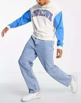 Jack & Jones Intelligence - Eddie - синие мешковатые джинсы с эффектом потертости