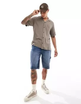 Jack & Jones – коричневая рубашка с лацканами