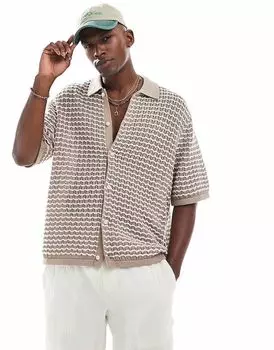 Jack & Jones крючком пуговицы через поло бежевого цвета