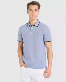 Jack & Jones мужская синяя рубашка-поло с короткими рукавами