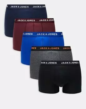 Jack & Jones, набор из 5 пар смешанных темно-синих трусов