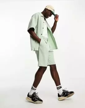 Jack & Jones Originals – элегантные серые шорты свободного кроя, комбинированная деталь