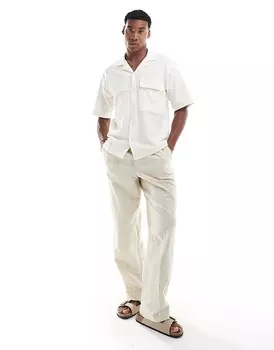 Jack & Jones Premium – объемная футболка со структурой цвета экрю и практичными карманами