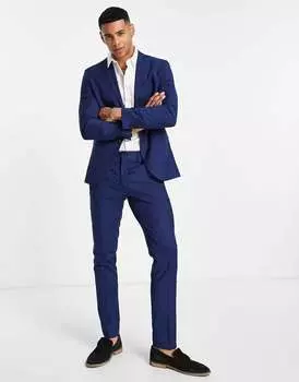Jack & Jones Premium узкие костюмные брюки ярко-синего цвета