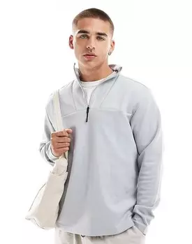Jack & Jones – простая функциональная толстовка светло-серого цвета с короткой молнией