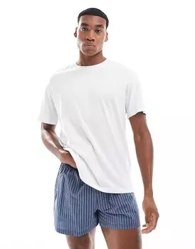 Jack & Jones – сине-белая хлопковая пижама: полосатая футболка и шорты