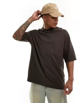 Jack & Jones – суперразмерная футболка шоколадно-коричневого цвета