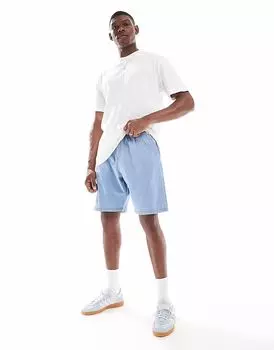 Jack & Jones свободные шорты из светлого денима с завязками синего цвета