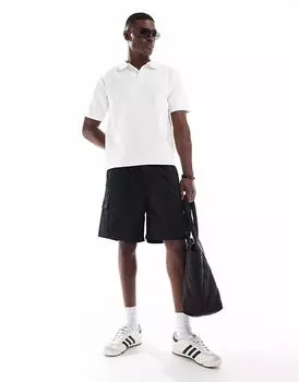 Jack & Jones свободные шорты-карго на завязках черного цвета