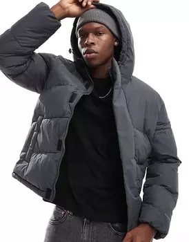 Jack & Jones – Темно-серая утепленная куртка с капюшоном