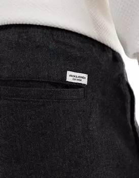 Jack & Jones – темно-серые элегантные зауженные брюки с завязками на талии
