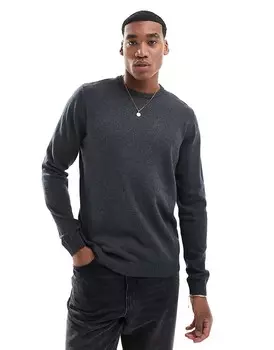 Jack & Jones – темно-серый меланжевый свитер с круглым вырезом