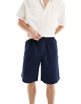 Jack & Jones – темно-синие свободные шорты из смесового льна