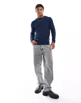 Jack & Jones – темно-синий свитер с круглым вырезом и нежной тканью