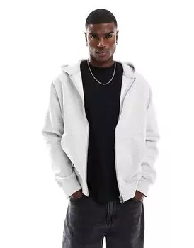 Jack & Jones – Толстовка большого размера с капюшоном светло-серого цвета