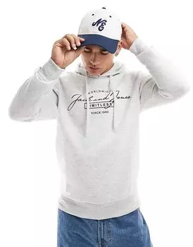 Jack & Jones – Толстовка с капюшоном белого цвета с логотипом
