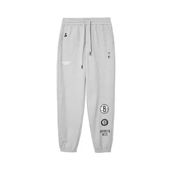 JACK&JONES Трикотажные спортивные штаны JACK JONES· x NBA унисекс светло-серого цвета