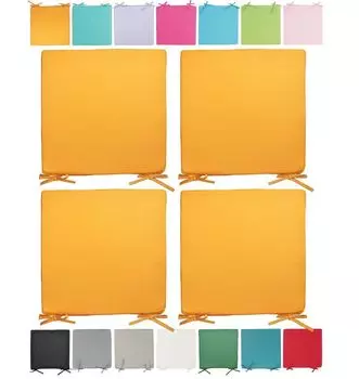 JACK Подушка для уличного стула 40x40 см. Подушка для отдыха. Водонепроницаемая подушка для сиденья. Эффект садового лотоса. Цвет: Золотой. Количество: 4x.