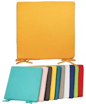 JACK Подушка для уличного стула 40x40 см Подушка для отдыха Водонепроницаемая подушка для сиденья Садовый эффект лотоса, Цвет: Золотой, Количество: 8x Coen Bakker