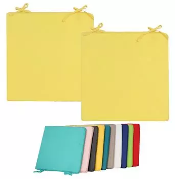 JACK Подушка для уличного стула 40x40 см. Подушка для отдыха. Водонепроницаемая подушка для сиденья. Эффект садового лотоса. Цвет: Желтый. Количество: 2x