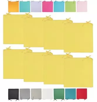 JACK Подушка для уличного стула 40x40 см. Подушка для отдыха. Водонепроницаемая подушка для сиденья. Эффект садового лотоса. Цвет: Желтый. Количество: 8x.