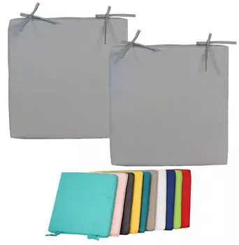 JACK Подушка для уличного стула 40x40 см. Подушка для отдыха. Водонепроницаемая подушка для сиденья. Эффект садового лотоса. Цвет: Серый. Количество: 2x.