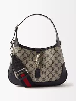 Jackie 1961 маленькая gg supreme и кожаная сумка Gucci, синий