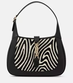 Jackie 1961 Маленькая сумка через плечо в полоску зебры Gucci, White Black /Black