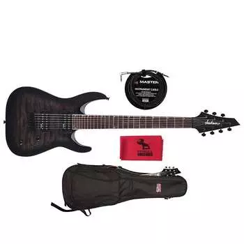 Jackson JS Dinky Arch Top JS22Q-7 DKA HT 7-струнная гитара Black Burst с сумкой для переноски Jackson Audio 2918804585