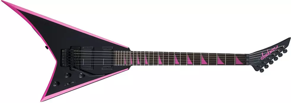 Jackson X Series Rhoads RRX24, накладка на гриф Laurel, черный глянец с неоново-розовыми фасками RRX24-BLKWNPKBVLS