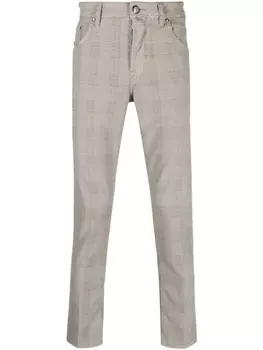 Jacob Cohn брюки скинни в клетку, серый