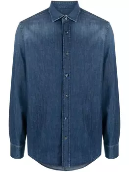 Jacob Cohn джинсовая рубашка с длинными рукавами, синий