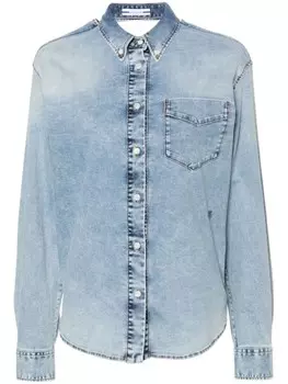 Jacob Cohn джинсовая рубашка с драпировкой, синий