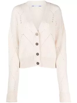 Jacob Cohn кардиган в рубчик, нейтральный цвет
