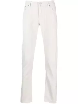 Jacob Cohn прямые брюки Bard узкого кроя, белый