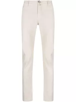 Jacob Cohn прямые брюки с нашивкой-логотипом, нейтральный цвет