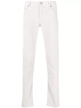 Jacob Cohn прямые брюки с нашивкой-логотипом, нейтральный цвет