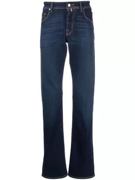 Jacob Cohn прямые джинсы с вышитым логотипом, синий