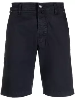 Jacob Cohn шорты-бермуды с нашивкой-логотипом, синий