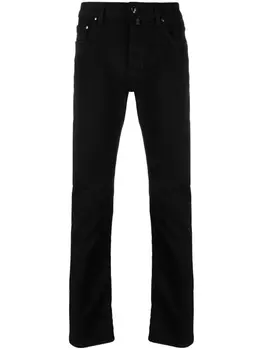 Jacob Cohn узкие джинсы с нашивкой-логотипом, черный