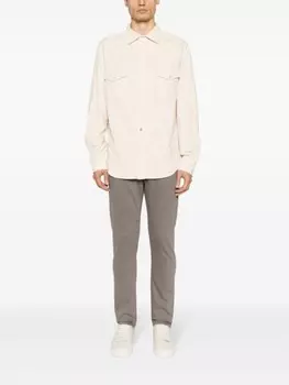 Jacob Cohn вельветовая рубашка с вышитым логотипом, нейтральный цвет