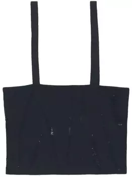 Jacob Lee кружевной трикотажный укороченный топ, черный