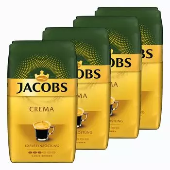 JACOBS экспертная обжарка кофе крема в зернах, 4 х 1 кг кофейных зерен